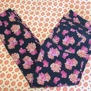 Banana Republic size 27 floral low rise skinny jeans
